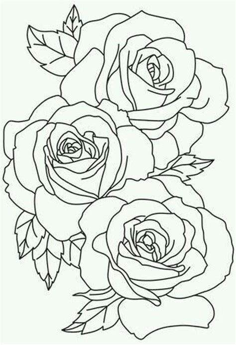 Outline Drawing Of A Rose