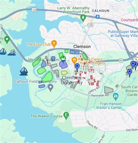 South Carolina: Clemson Campus Map - tropicalexpressllc.com