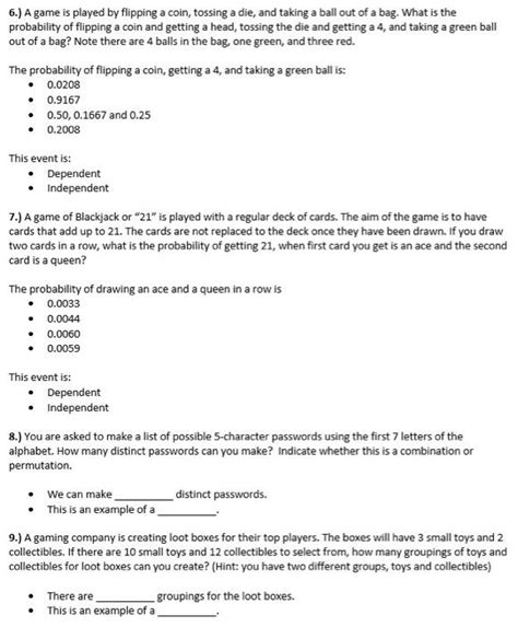 Solved 6.) A game is played by flipping a coin, tossing a | Chegg.com