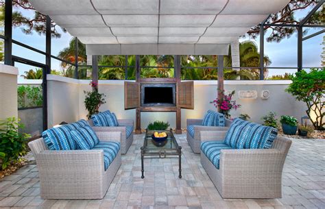 Bonita Bay FL Outdoor Kitchen and Living Space - Transitional - Patio ...