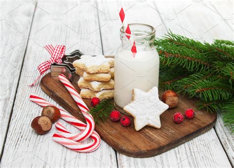 Christmas cookies and milk featuring milk, christmas, and cookies ...