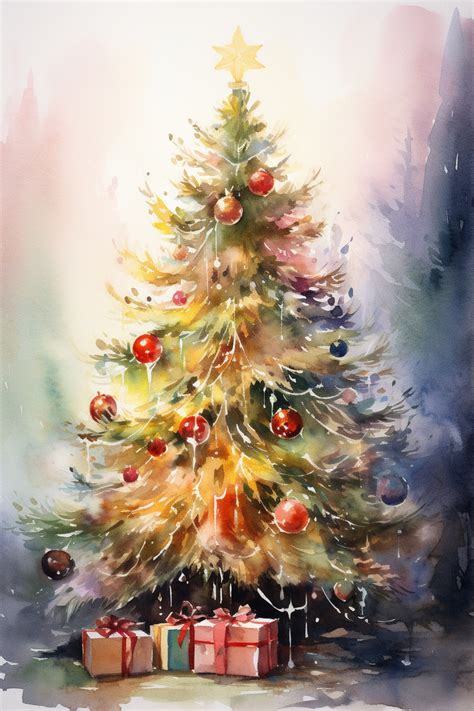 Vintage Christmas Tree Art Free Stock Photo - Public Domain Pictures