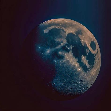 Premium AI Image | Gibbous moon shot beauty and detail photograph