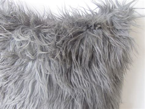 Grey Fur Pillow Cover. Mongolian Faux Grey Fur Decorative - Etsy