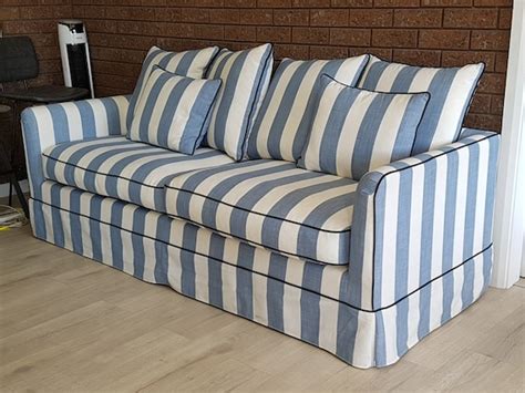 Blue And White Striped Sofa Slipcover - Sofa Design Ideas