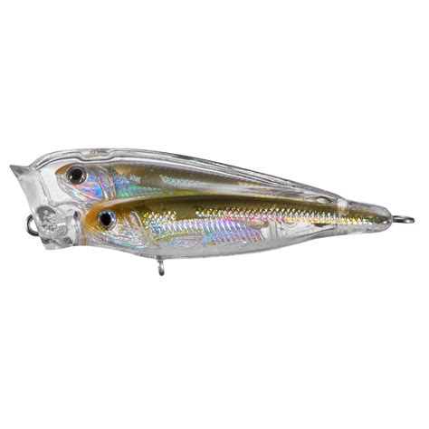 Glass Minnow Juvenile Baitball Popper – Freshwater, 2 1-2″, #6 Hook, Topwater Depth, Silver-Natural