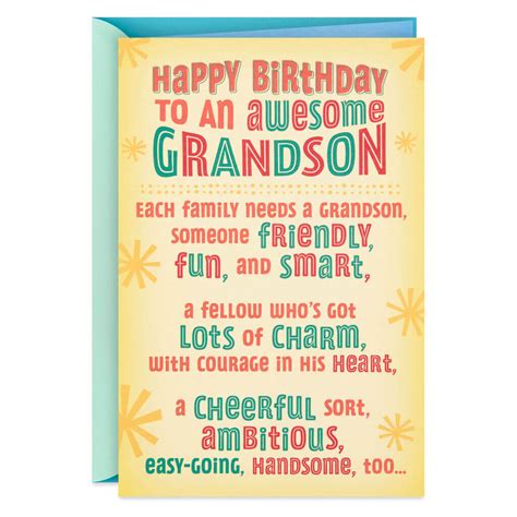 Free Printable Birthday Cards For Grandson