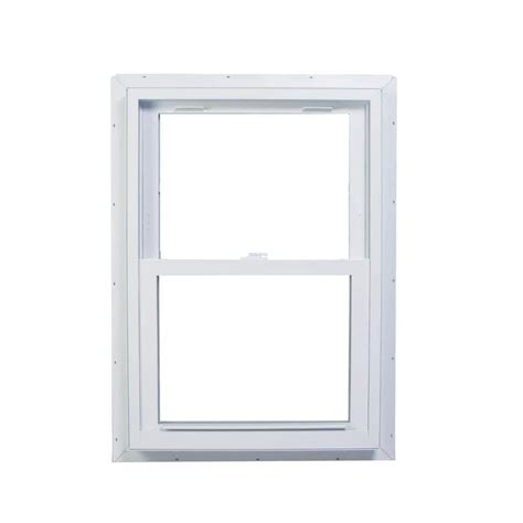 American Craftsman 37.75 in. x 56.75 in. 3000 Series Double Hung Fin Vinyl Window - White-3000 ...