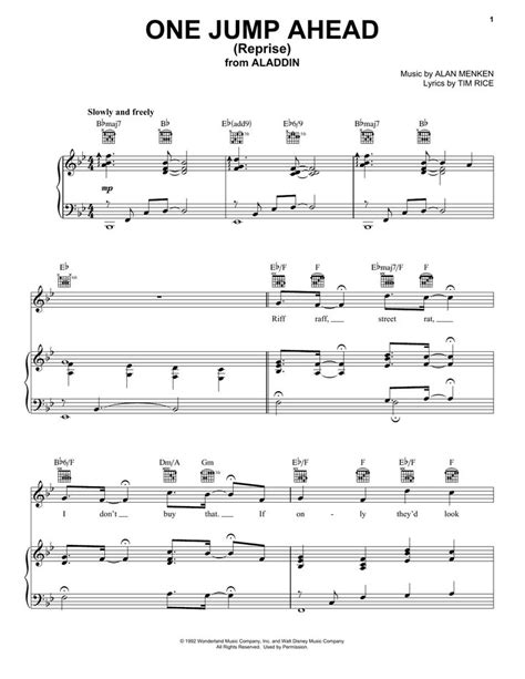 one jump ahead sheet music for piano