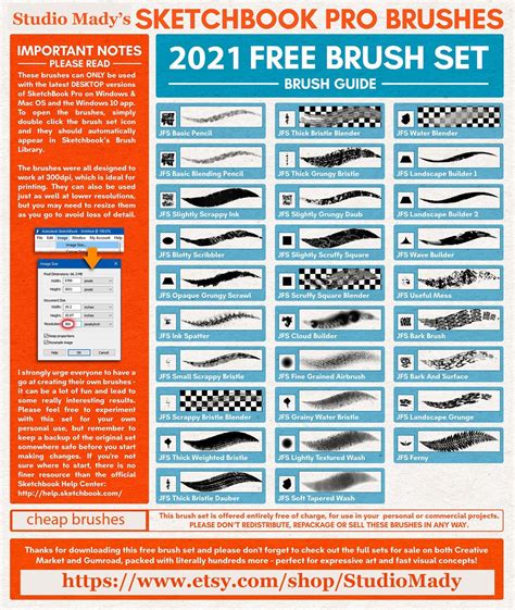 Sketchbook Pro Brush Set-autodesk Brushes Win&mac Sketchbook | Etsy