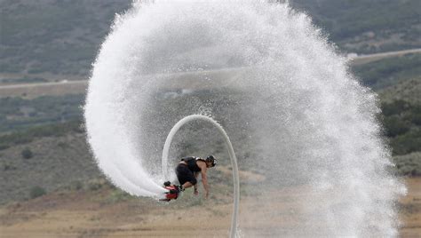 Flying over water on a flyboard