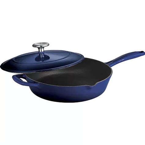 Tramontina Enameled Cast-Iron 12-in. Covered Skillet