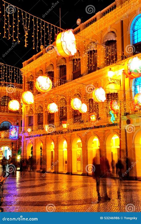 Senado square night editorial photo. Image of architecture - 53246986