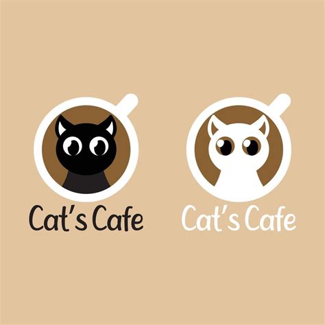 cat cafe logo illustration vector file 6484068 Vector Art at Vecteezy