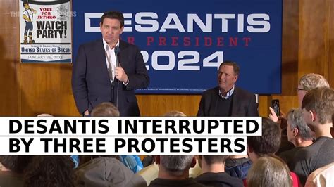 Iowa Caucus | DeSantis Interrupted By Three Protesters At Campaign Stop ...