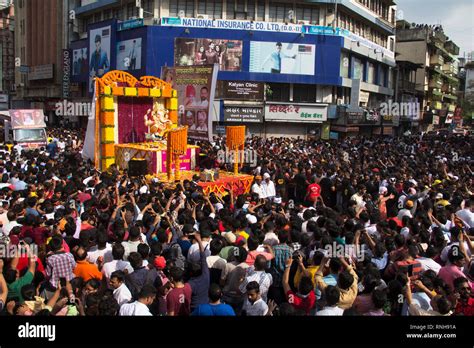 PUNE, MAHARASHTRA, September 2018, People and devotee at Laxmi road ...