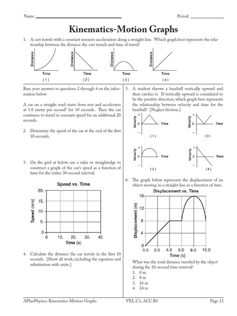 Kinematics Motion Graphs | Acceleration | Velocity