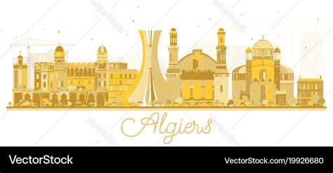 Algiers algeria city skyline golden silhouette Vector Image