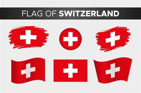 Premium Vector | National flag of switzerland in brush stroke wavy ...