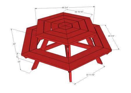 Hexagon Picnic Table | Octagon picnic table plans, Picnic table plans ...