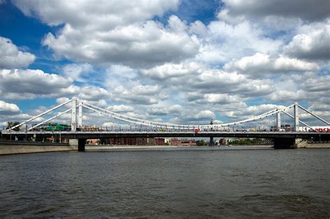 Krymsky Bridge Spans the Moskva River in Moscow Canvas Print Bridge Canvas Print Canvas ...