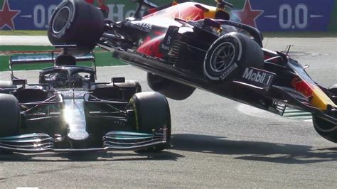 Max Verstappen | Lewis Hamilton Big crash at Monza Italian GP F1 2021 ...