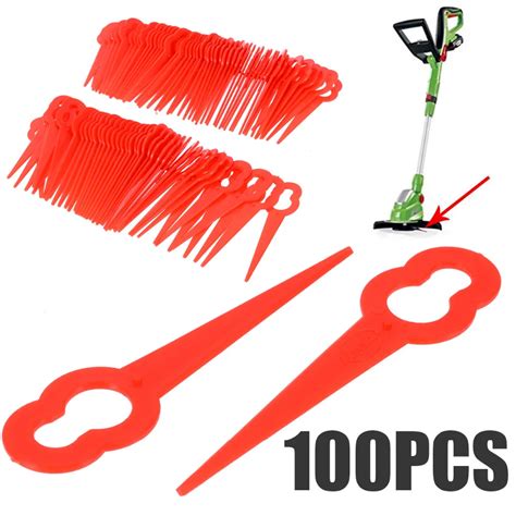 Aliexpress.com : Buy 100Pcs Grass Trimmer Blade Red Plastic Blade Cutter Garden Lawn Trimmer ...