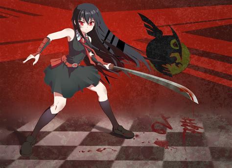 Anime Girl With Glasses And Blood Sword - MAXIPX