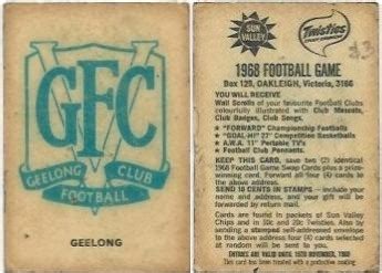 1968 Twisties Logo - Geelong (Reverse - You Will Receive) - APT Collectables