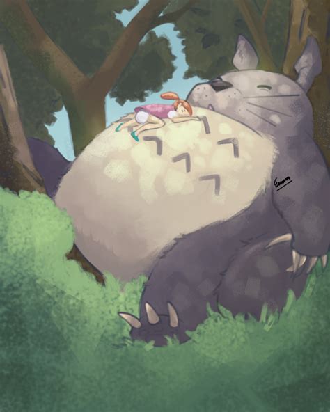 ArtStation - Totoro sleeping (Fanart)