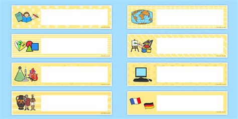 👉 School Subject Labels Template | EYLF Resources | Twinkl