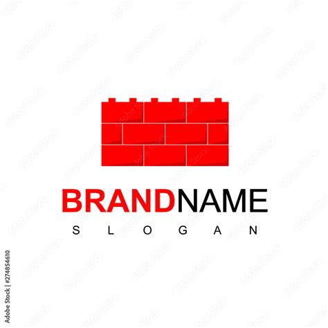 Lego Brick Logo Design Inspiration Stock Vector | Adobe Stock