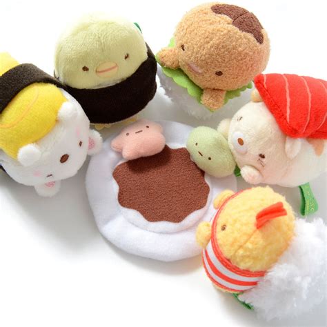 Sumikko Gurashi Sushi Party Hand Size Mini Plush Collection | Sushi party, Sushi, Plushies