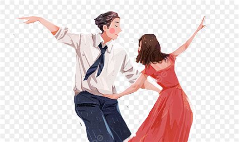 Hand Drawn Cartoon Couple Dancing Elements, Sweet, Men And Women, Hand ...