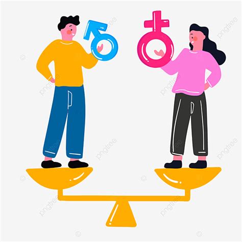 Gender Equality Clipart Transparent PNG Hd, Cartoon Hand Drawn Libra ...