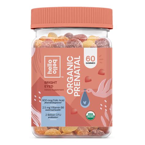 Hello Bello Organic Prenatal Gummy Vitamin, 60ct - Walmart.com ...