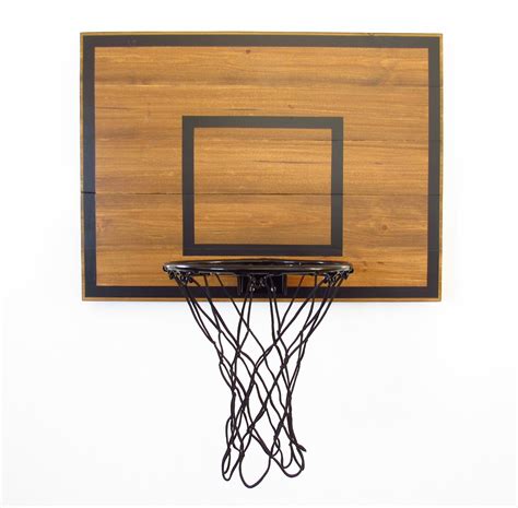 Rustic Wall Mounted Basketball Hoop Brown and Black Indoor Goal ...