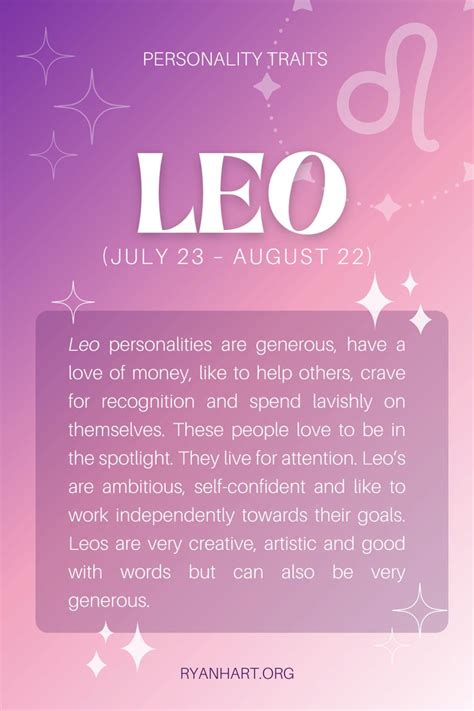 Leo Personality Traits (Dates: July 23 - August 22) in 2022 | Leo ...