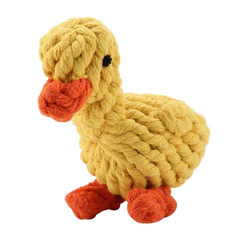 FAGINEY Dog Chew Toy, 1Pc Cute Duck Shaped Dog Toy Cotton Rope Dogs Puppy Chew Fetch Toys ...