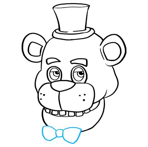 a cartoon bear with a top hat and bow tie on it's head coloring page