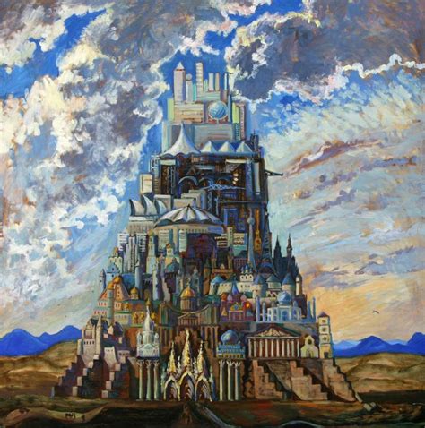 Babel Tower Painting by Katia Weyher | Saatchi Art