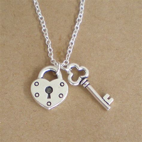 Lock and key charm necklace Silver Key Necklace Silver by PlanetQ