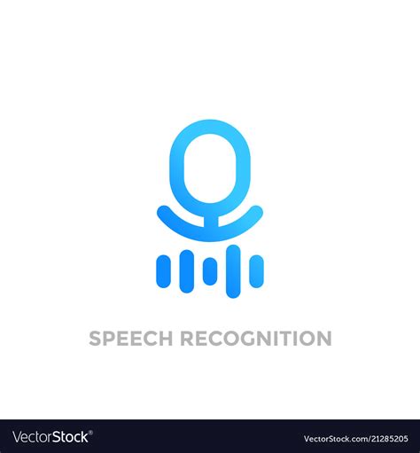 Speech recognition logo on white Royalty Free Vector Image