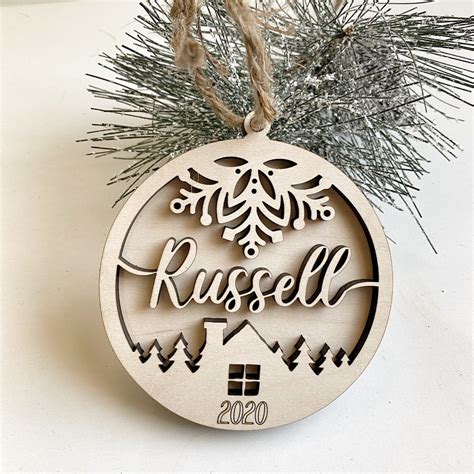 Custom Name Wood Laser Cut Christmas Ornament Personalized – Sawdust & Swirls