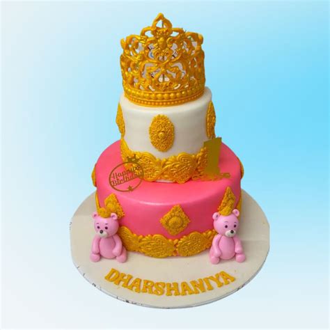 Crown Cake Customised Cake Two Tier Cake For Girls Birthday Cakes 146 ...