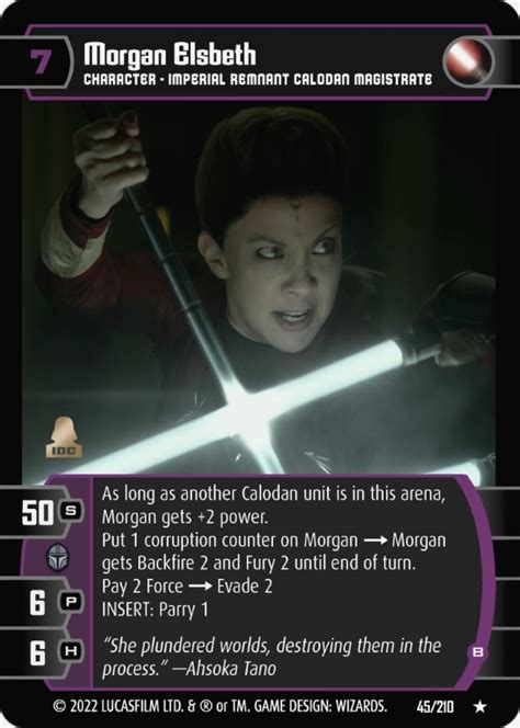 Morgan Elsbeth (B) Card - Star Wars Trading Card Game