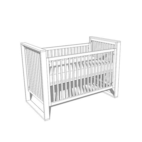 Mid-Century Modern Baby Crib SketchUp File — Crafted Workshop