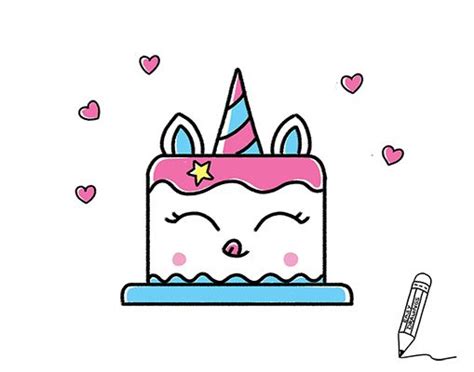 unicorn cake cartoon drawing - Karleen Barr