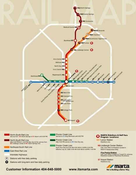 Atlanta MARTA rail map - Atlanta GA • mappery