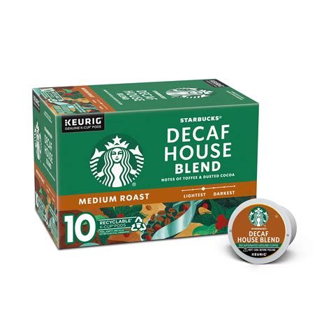 Starbucks Decaf House Blend Medium Roast Single Serve Coffee K Cups ...